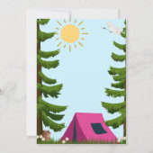 Verjaardagsuitnodiging kamperen kaart (Achterkant)