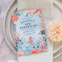 Verjaardagsuitnodiging Kids Under The Sea