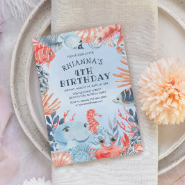 Verjaardagsuitnodiging Kids Under The Sea Kaart