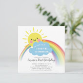 Verjaardagsuitnodiging Kleine Straal Zonneschijn Kaart (Staand voorkant)