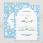 Verjaardagsuitnodiging Lente Bloemen  Kaart (Voorkant / Achterkant)