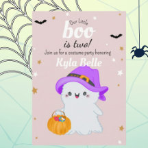 Verjaardagsuitnodiging Little Boo Halloween