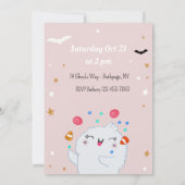 Verjaardagsuitnodiging Little Boo Halloween Kaart (Achterkant)