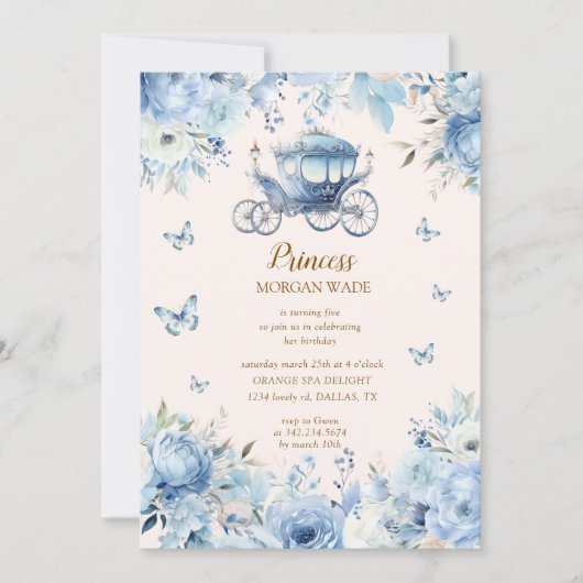 Verjaardagsuitnodiging Little Princess Kind Kaart (Voorkant)