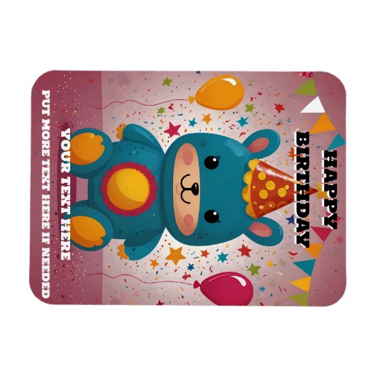 Verjaardagsuitnodiging  magneet (Horizontaal)