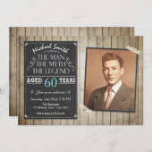 Verjaardagsuitnodiging man Schrijfbord Rustiek Vol Kaart (Voorkant / Achterkant)