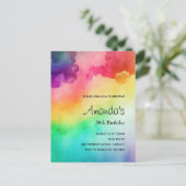 Verjaardagsuitnodiging met abstract ontwerp in reg briefkaart (Staand voorkant)