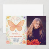 Verjaardagsuitnodiging met bewerkbare glitters Gli Kaart (Voorkant / Achterkant)