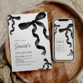 Verjaardagsuitnodiging met Black Bow Kaart