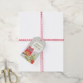 Verjaardagsuitnodiging met bos-uil cadeaulabel (Met Touw)