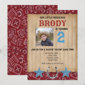 Verjaardagsuitnodiging met Buckaroo Cowboy thema Kaart (Voorkant / Achterkant)