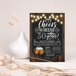 Verjaardagsuitnodiging met Cheers and Beers Kaart