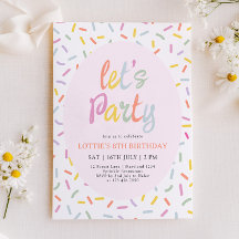 Verjaardagsuitnodiging met confetti