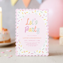 Verjaardagsuitnodiging met confetti