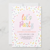 Verjaardagsuitnodiging met confetti kaart (Voorkant)