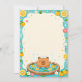 Verjaardagsuitnodiging met Cute Capybara Yuzu Onse (Achterkant)