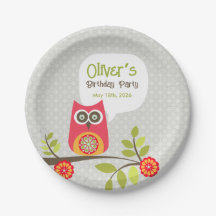 Verjaardagsuitnodiging met Cute Owl Woodland
