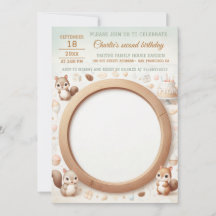 Verjaardagsuitnodiging met Eekhoorn Lijst voor Fot