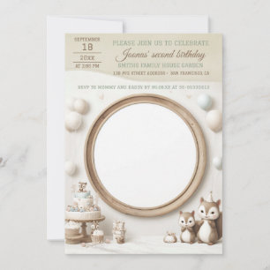 Verjaardagsuitnodiging met Eekhoorn Lijst voor Fot Kaart