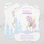 Verjaardagsuitnodiging met een schattige eenhoorn. kaart (Voorkant / Achterkant)