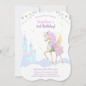 Verjaardagsuitnodiging met een schattige eenhoorn. kaart (Voorkant)