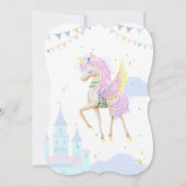 Verjaardagsuitnodiging met een schattige eenhoorn. kaart (Achterkant)