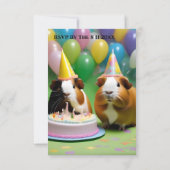 Verjaardagsuitnodiging met feestelijke cavia's, kaart (Achterkant)