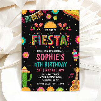 Verjaardagsuitnodiging met Fiesta Thema Kaart