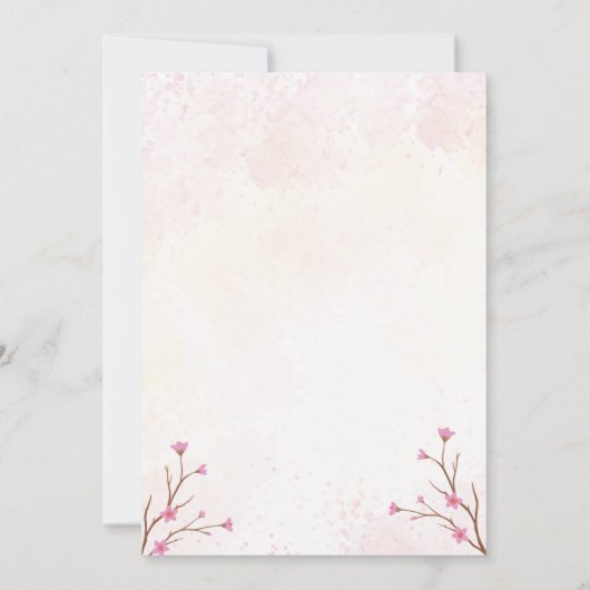 verjaardagsuitnodiging met Floral met vlinders Kaart (Achterkant)