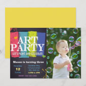 Verjaardagsuitnodiging met foto kaart (Voorkant / Achterkant)