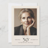 Verjaardagsuitnodiging met foto kaart (Voorkant)