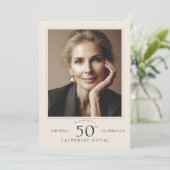 Verjaardagsuitnodiging met foto kaart (Staand voorkant)