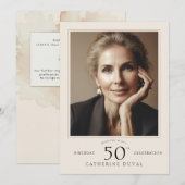 Verjaardagsuitnodiging met foto kaart (Voorkant / Achterkant)