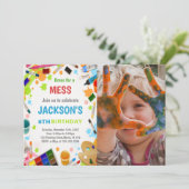 Verjaardagsuitnodiging met foto kaart (Staand voorkant)