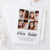 Verjaardagsuitnodiging met fotocollage voor gezame kaart