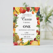 Verjaardagsuitnodiging met fruit Personalized Card Bedankkaart (Staand voorkant)