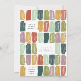 Verjaardagsuitnodiging met geschilderde juwelen in kaart