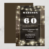 Verjaardagsuitnodiging met hangende lichten kaart (Voorkant / Achterkant)