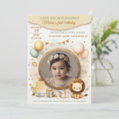 Verjaardagsuitnodiging met leeuwenwelp Lijst voor Kaart (Staand voorkant)