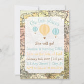 Verjaardagsuitnodiging met reisthema kaart