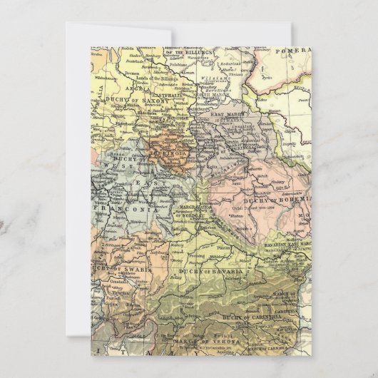 Verjaardagsuitnodiging met reisthema kaart (Achterkant)