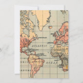 Verjaardagsuitnodiging met reisthema kaart (Achterkant)