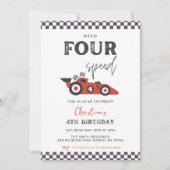 Verjaardagsuitnodiging met vier versnellingen nodi kaart (Voorkant)