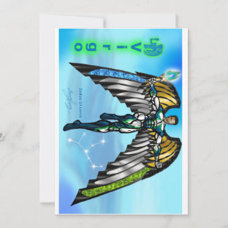Verjaardagsuitnodiging met Virgo-thema. Kaart