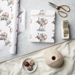 Verjaardagsuitnodiging met waterverf voor stoute h cadeaupapier