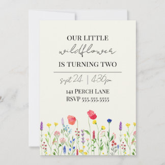 Verjaardagsuitnodiging met wilde bloemen kaart