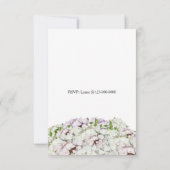 Verjaardagsuitnodiging met witte bloemen kaart (Achterkant)