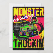 VERJAARDAGSUITNODIGING MONSTER TRUCK KAART (Voorkant)