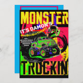 VERJAARDAGSUITNODIGING MONSTER TRUCK KAART (Voorkant / Achterkant)