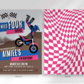 Verjaardagsuitnodiging nodig Vier Speed Dirt Bike Kaart
